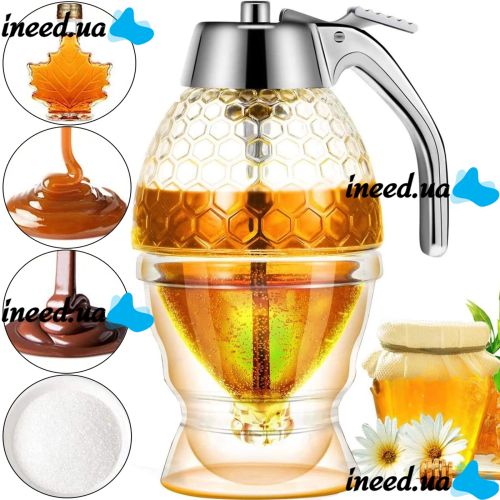 Диспенсер для меда Honey Dispenser ручной дозатор 200 мл, емкость колба для соусов, карамели, варенья, диспенсер-дозатор на подставке 10*15 см