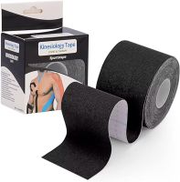 Sports Kinesio tape Kinesiology Sportstape & Therapy 5cm 5m Waterproof Patch, Kinesiological Elastic Band for Muscle Support Black