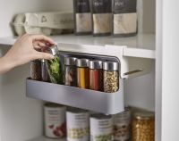 Підвісний органайзер для спецій Joseph Joseph Spice Rack 85147 7 банок, Навісна полиця для приправ, набір баночок для сипучих продуктів в холодильник