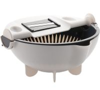 Vegetable Slicer Wet Basket Vegetable Cutter 9 in 1 set of nozzles for slicing vegetables and fruits, manual rotating grater-vegetable slicer multi-slicer with basket