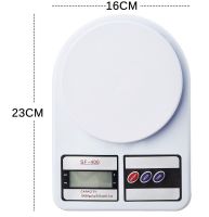 Electronic Table Scales from 1g to 7 kg SF-400, Kitchen Scales with LED Display with Round Platform for Weighing Products White