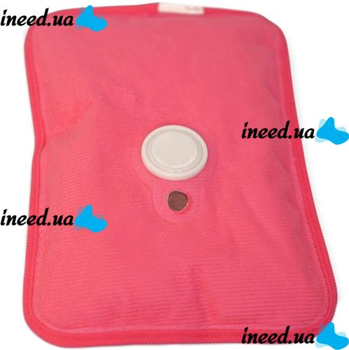 Електрична водяна грілка Hot Water Bag HD-03 для зігрівання рук 500W Плюшева м'яка муфта електрогрілка з підігрівом 34х24 см від мережі рожева