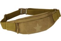 Sports belt bag Protector Plus Y113 with embroidery for sports, A banana over the shoulder with headphone output for running and training