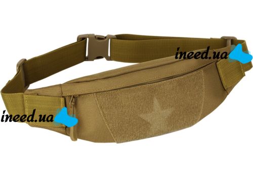 Sports belt bag Protector Plus Y113 with embroidery for sports, A banana over the shoulder with headphone output for running and training