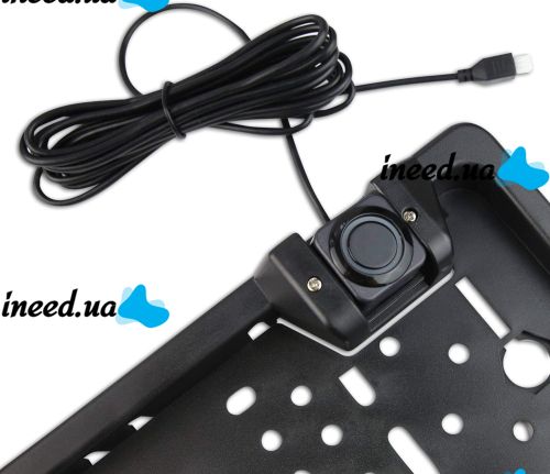 Автомобільна камера заднього виду в рамці номерного знака Car Cam Parking sensor 5429 з парктроніком, Тримач рамка для номера з камерою, Авторамка
