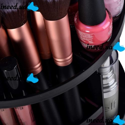 Поворотний органайзер для косметики Rotation Cosmetic Box 360 SX249, косметичний бокс підставка 7006 для зберігання кистей та інструментів Чорний