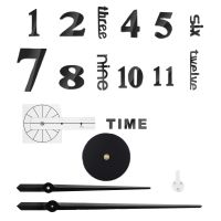 Великі 3D безшумні настінні годинники Diy Clock ZH01510 BLACK 90 см, Безкаракасні самоклеючі 3Д годинник цифри на стіну для дому, офісу чорні