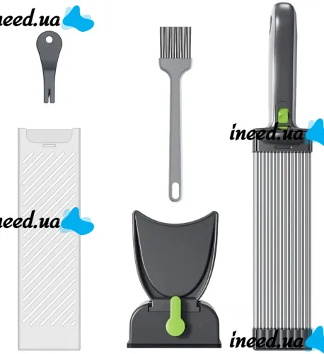 Ручная мясорубка слайсер Fresh Meat Slicer YLM-248 для тонкой нарезки и измельчения мяса, Ручной измельчитель LY-824 17 лезвий с подставкой Серый