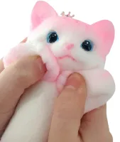Силиконовая игрушка антистресс сквиш Большой котик Squishy Toys 20 см с ворсинками для рук, Детская мялка таба Пушистый кот для детей от 3 лет