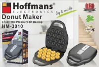 Электрическая машинка Hoffmans HM-3010 1400W для приготовления пончиков на 16 штук, Аппарат для выпекания донатов с антипригарным покрытием от сети