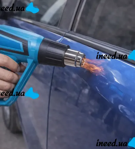 Промисловий мережевий фен Makita HG5030K 1600W з 4 насадками 2 режими для пайки зняття фарби і термоусадки, тепловий будівельний фен від мережі