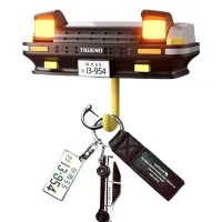Настінний тримач органайзер для ключів у стилі Toyota Trueno AE86 з LED підсвічуванням фар, Настінна авто ключниця з 1 гачком від батарейок