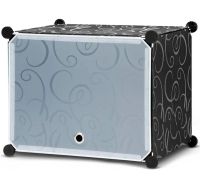 Складаний шафа органайзер для речей Storage Cube Cabinet МР 416-102 146х37х146 см Пластикова тумба на 16 секцій поличка для одягу та взуття Чорна