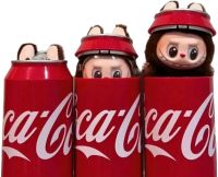 Children's plush toy The Monsters Labubu Coca Cola 15cm, Soft collectible Labubu surprise figurine in a Coca Cola can for kids