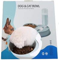 Годівниця з поїлкою для домашніх тварин Dog & Cat bowl 2в1 500мл, Миска зі сталі з автоматичним диспенсером для води для собак і котів синя