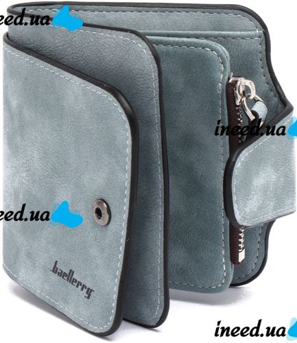 Women's suede wallet Baellerry Forever Mini N 2346 Blue Jeans women's mini purse with 10 compartments for bills and small change 10.5X11.5 cm Blue
