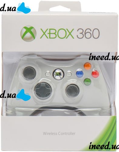Microsoft Xbox 360 Wireless Joystick White Original Gaming Gamepad, Vibration Controller for Set-top Box and Battery-powered PC White