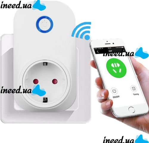 Розумна WiFi розетка WiFi Smart Socket Plug SA-14 10A 100-240V з дистанційним управлінням з телефону, Смарт розетка з Wi-Fi підключенням в розетку