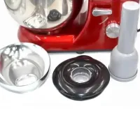 Domotec MS-2051 Desktop Food Processor 4 in 1 Mixer 3000W Dough Mixer with 6.5L Bowl for Kneading Dough, Kitchen Meat Grinder Blender Red