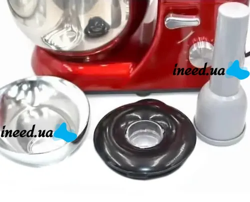 Domotec MS-2051 Desktop Food Processor 4 in 1 Mixer 3000W Dough Mixer with 6.5L Bowl for Kneading Dough, Kitchen Meat Grinder Blender Red