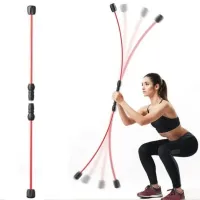 Ffelix Rod vibration trainer, a training gymnastic stick for fitness and yoga, flexibar-a body bar for the muscles of the arms, back and body Red