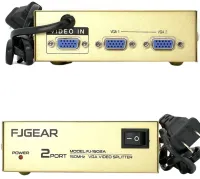 Сплиттер VGA KV-FJ1502A Splitter, Коммутатор 150MHz 2 Port два порта с адаптером разветвитель VGA