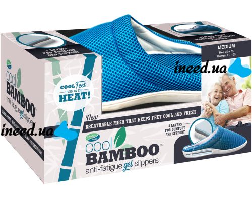 Cool Bamboo Anti-Fatigue Gel Slippers to relieve tired feet size 41, relaxing gel slippers with memory foam effect