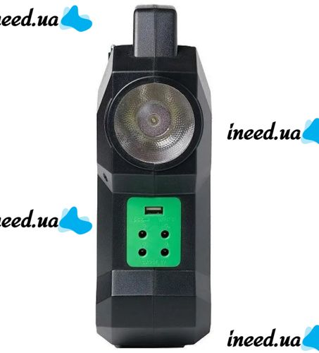 Автономная солнечная станция GDlite GD-1000A зарядная система Power Bank, Фонарь и 4 LED лампочки с функцией повербанка и радио для кемпинга Черная