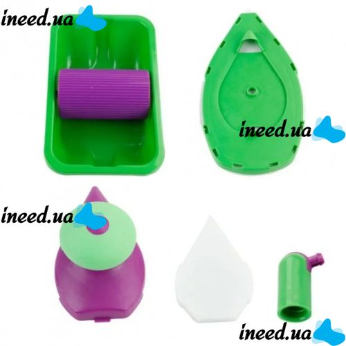 Малярська губка для нанесення фарби Point n Paint, Кисть-плашка Пойнт енд Пейнт Малярський набір для фарбування всіх площин + лоток для фарби