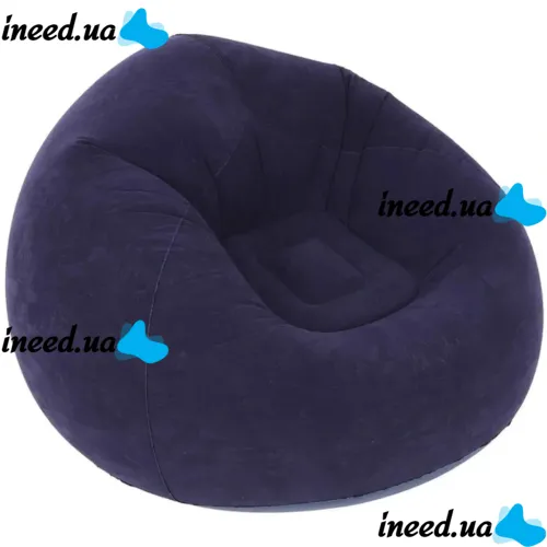 Надувное кресло диван Intex Beanless Bag 68579 до 150 кг для отдыха, Велюровый одноместный пуфик груша Air Sofa XL-1133 KR-1 для дома и улицы