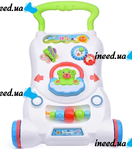 Children's Educational Walker Wheelchair Qichun Toys 696-R15 2in1, Children's Walker Children Music Walker on Wheels with Musical Effects for Children