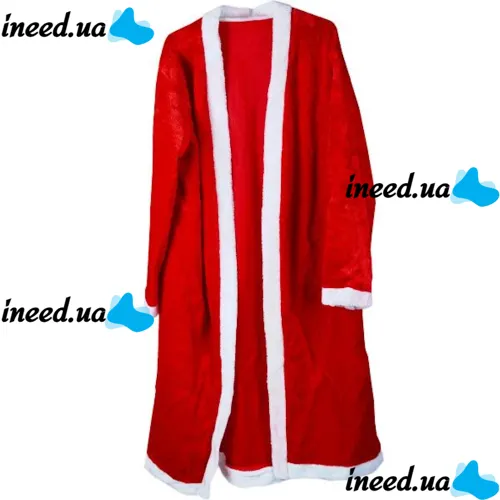 Original Santa Claus Adult New Year Costume for New Year, Universal Santa Claus Set Santa Claus Hat Fur Coat Belt Beard for Adults Red