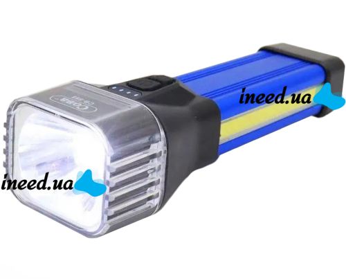 Ручний акумуляторний ліхтарик COBA CB-888 5W з боковим світлом 26 LED, кишеньковий Світлодіодний ліхтар СОВА YYC-C69 до 150 метрів 5 режимів USB Синій