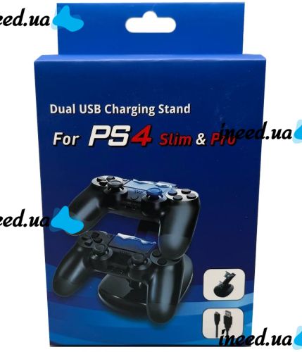 UKC WG-01 Charging Station Stand for 2 Playstation PS4 Slim/Pro Joysticks Charger for backlit joystick gamepads