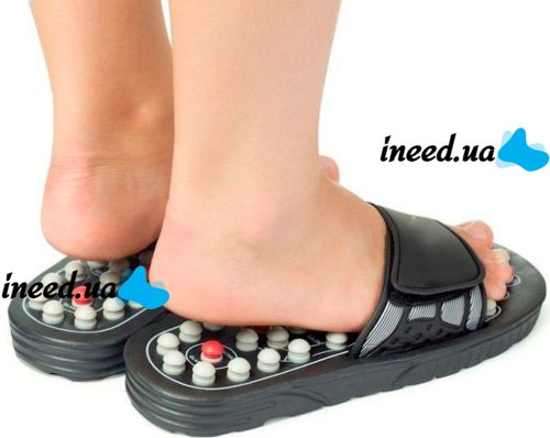 Масажерні ортопедичні шльопанці Foot Reflex з акупунктурним ефектом 36-45 розмір, масажні рефлекторні тапочки для стоп ніг Massage Slippers