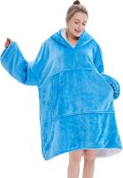 Толстовка-плед з капюшоном Huggle Hoodie Ultra Plush Blanket 2 в 1 унісекс оверсайз толстовка худі плюшевий плед з рукавами на флісі 74Х110 см Блакитна