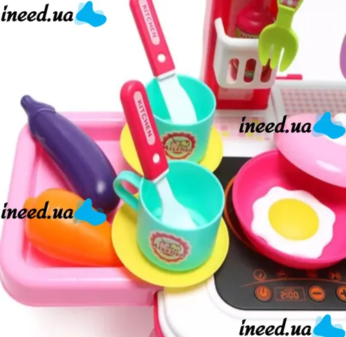 Children's Educational Playset kitchen Happy Chef 2in1, Large children's kitchen in a suitcase on wheels 678-206A