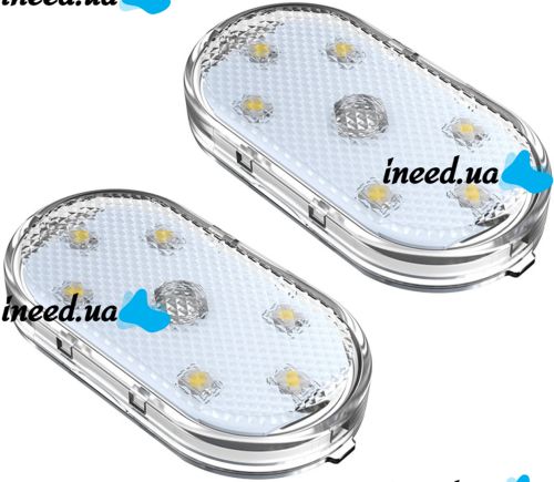 Бездротовий LED світильник для салону автомобіля 827-1 мініатюрний світлодіодний сенсорний датчик на липучці, самоклеючій стельовий ліхтар в авто