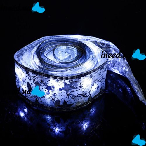 LED garland in the form of a ribbon LaceShine cold white 5 meters with a pattern of snowflakes on batteries, tape 5m 50 LED diodes Cold white