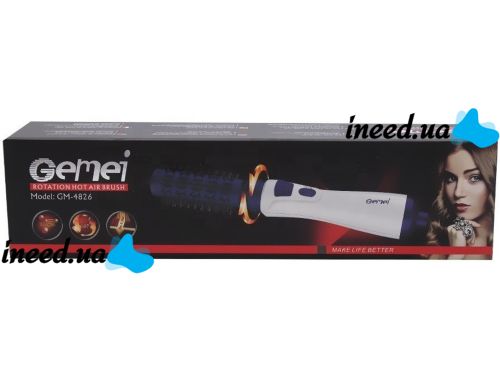 Hair Dryer Comb for drying hair Gemei GM-4826 1000W Rotating Hair Dryer styler, brush comb, multi-styler for styling, curling and curls Geemy