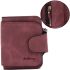 Women's suede wallet Baellerry Forever Mini N 2346 Burgundy women's mini purse with 10 compartments for bills and small change 10.5X11.5 cm Burgundy