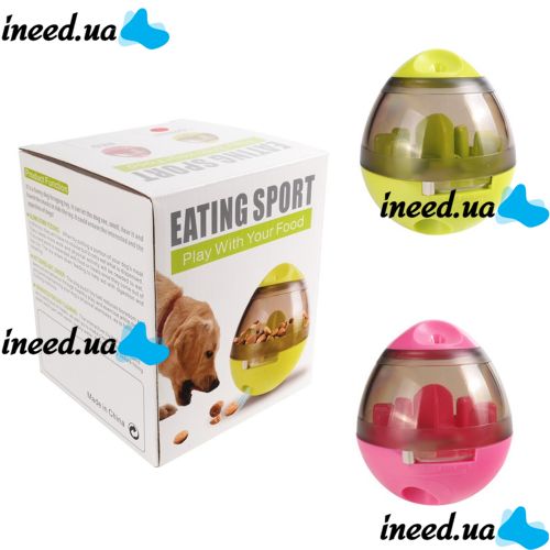 Кормушка с отверстием для еды Eating Sport 2 в 1, Стакан для домашних животных, Интерактивная Игрушка диспенсер для собак и котов для дома Розовая