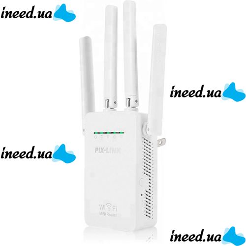 PIX-LINK LV-WR09 Wi-Fi Signal Repeater with 4 built-in Antennas Amplifier, Repeater, Router up to 300 MB/s, Mini WiFi Router Repeater/AP