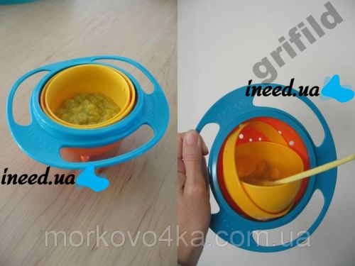 Чашка, тарелка непроливайка Gyro Bowl НЕВАЛЯШКА