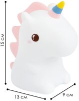 Детский силиконовый ночник Единорог Unicorn Silicone Night Light HQ8686 сенсорный светильник на аккумуляторе с RGB подсветкой и пультом USB