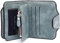 Women's suede wallet Baellerry Forever Mini N 2346 Blue Jeans women's mini purse with 10 compartments for bills and small change 10.5X11.5 cm Blue