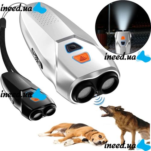 Professional, High-Powered Ultrasonic Dog Repeller PU 70 with Rechargeable Battery and Flashlight, Dog Protection