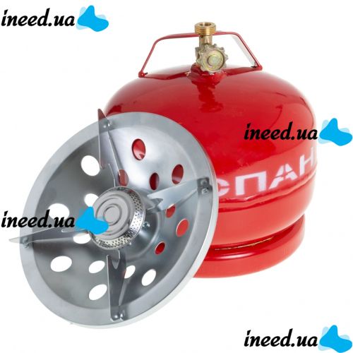 Tourist gas cylinder Propane UKP-52 with a burner of 5 liters, Tourist gas cylinder with a burner of 2 kg red, 5 liters