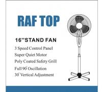 Floor fan RAF FS40 120W 3 blades 40 cm, RAF 16" inch fan on telescopic leg 106-136 cm with mains swivel Black