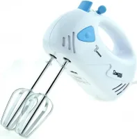 Manual mixer Domotec MS-1355 180W 7 speeds with nozzles for whipping and kneading dough, Kitchen mixer foam mixer Domotec MS1355 White